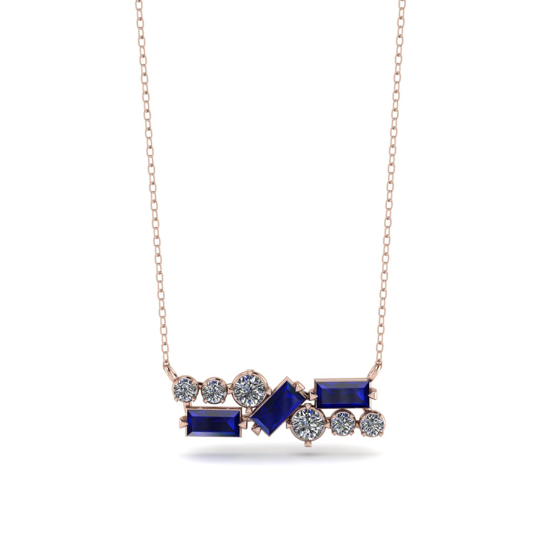 Sapphire Baguette Necklace Mix - Kinley No. 62