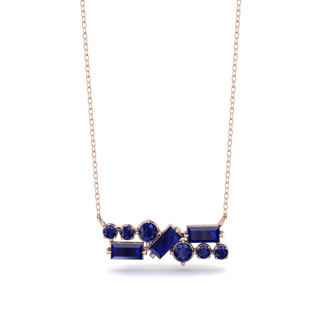 Sapphire Baguette Necklace Mix - Kinley No. 74