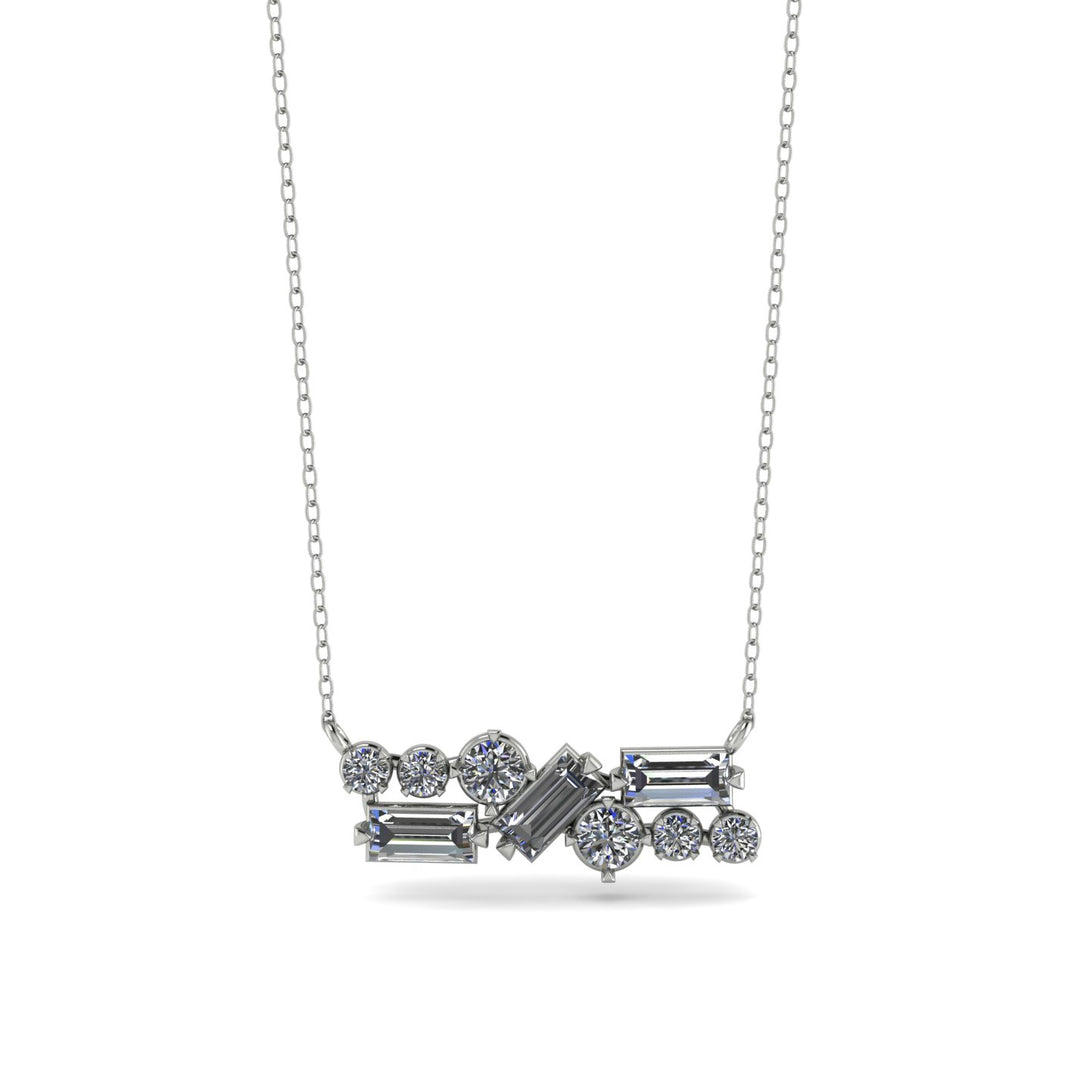 Diamond Baguette Necklace Mix - Kinley No. 3