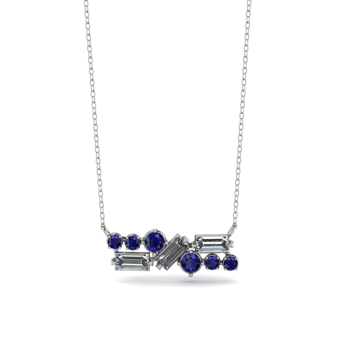 Diamond Baguette Necklace Mix - Kinley No. 15