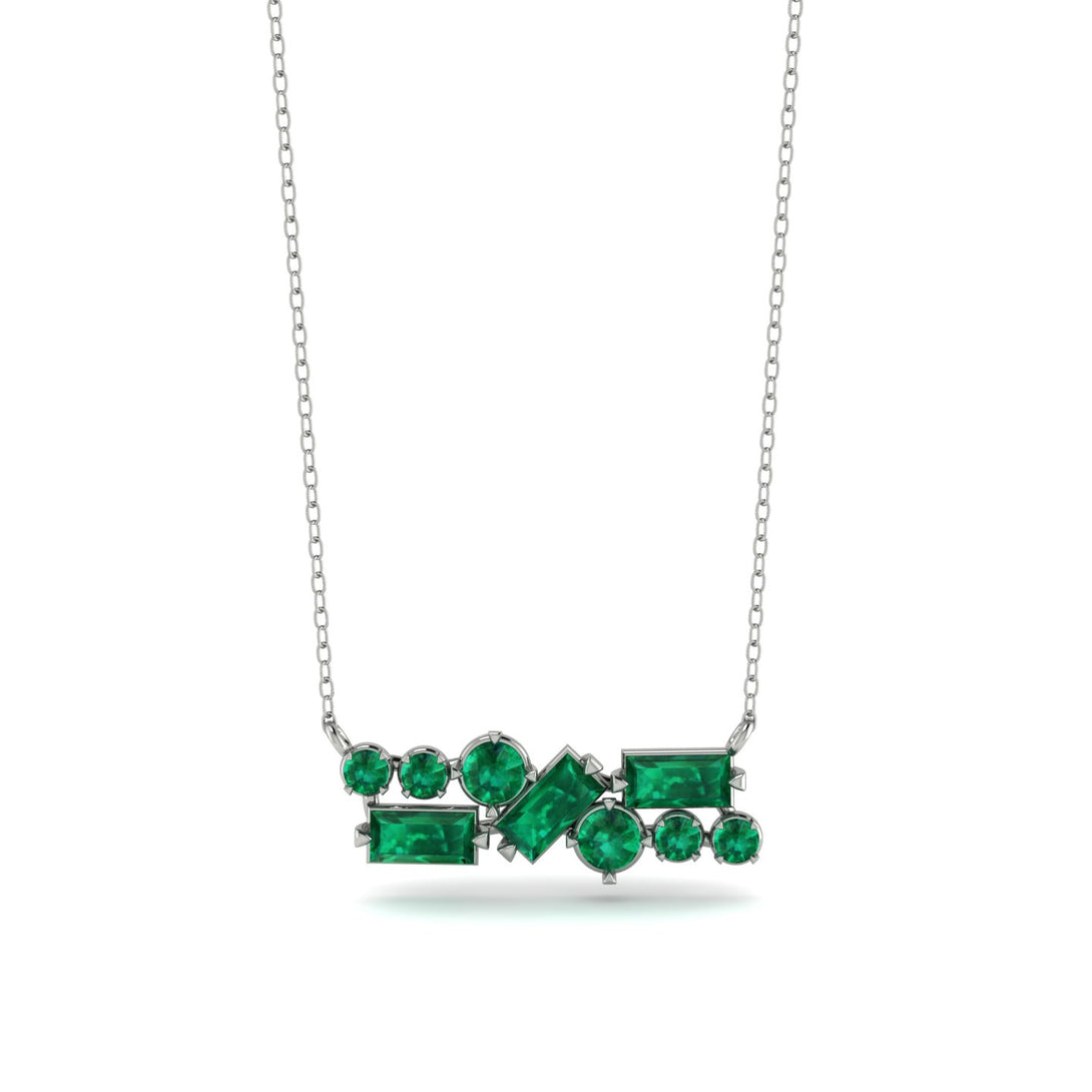 Emerald Baguette Necklace Mix - Kinley No. 21