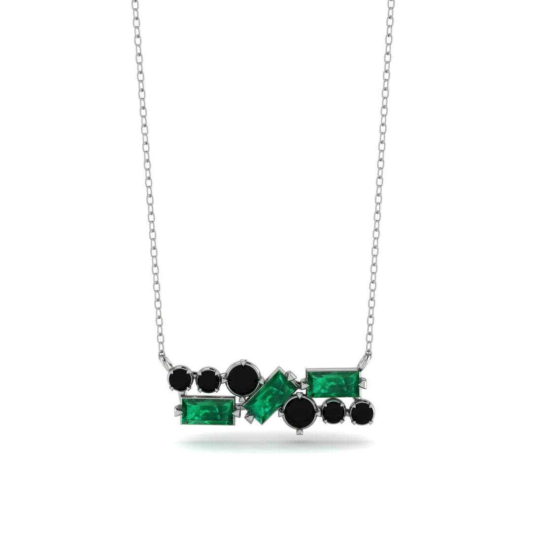 Emerald Baguette Necklace Mix - Kinley No. 24