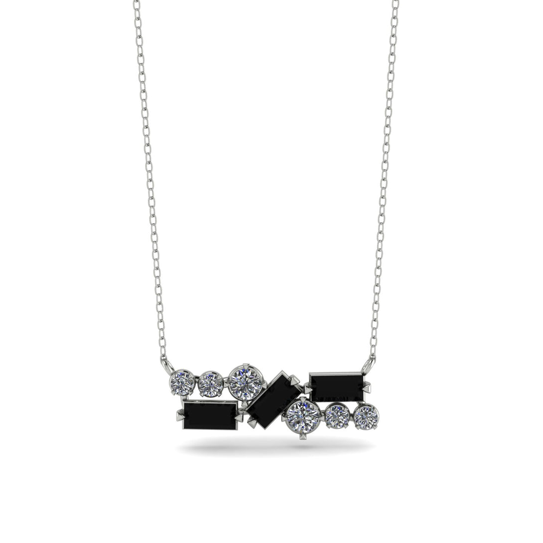 Black Diamond Baguette Necklace Mix - Kinley No. 33
