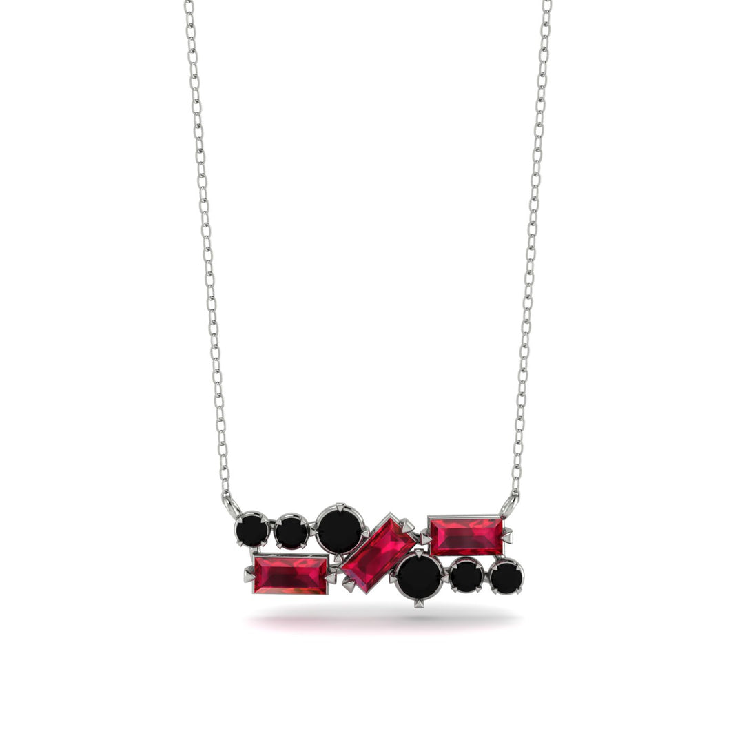 Ruby Baguette Necklace Mix - Kinley No. 54