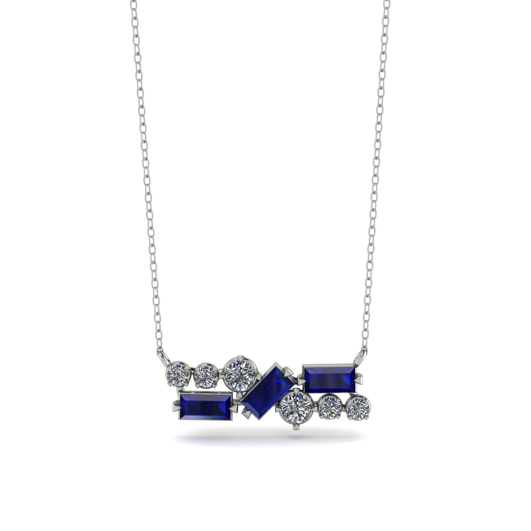Sapphire Baguette Necklace Mix - Kinley No. 63