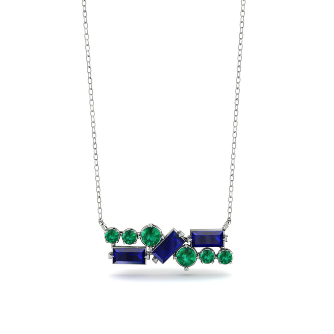 Sapphire Baguette Necklace Mix - Kinley No. 66