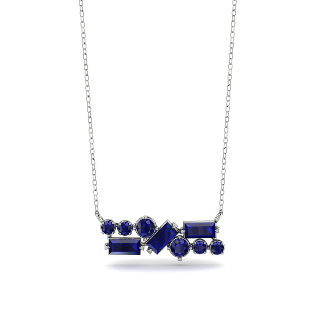 Sapphire Baguette Necklace Mix - Kinley No. 75