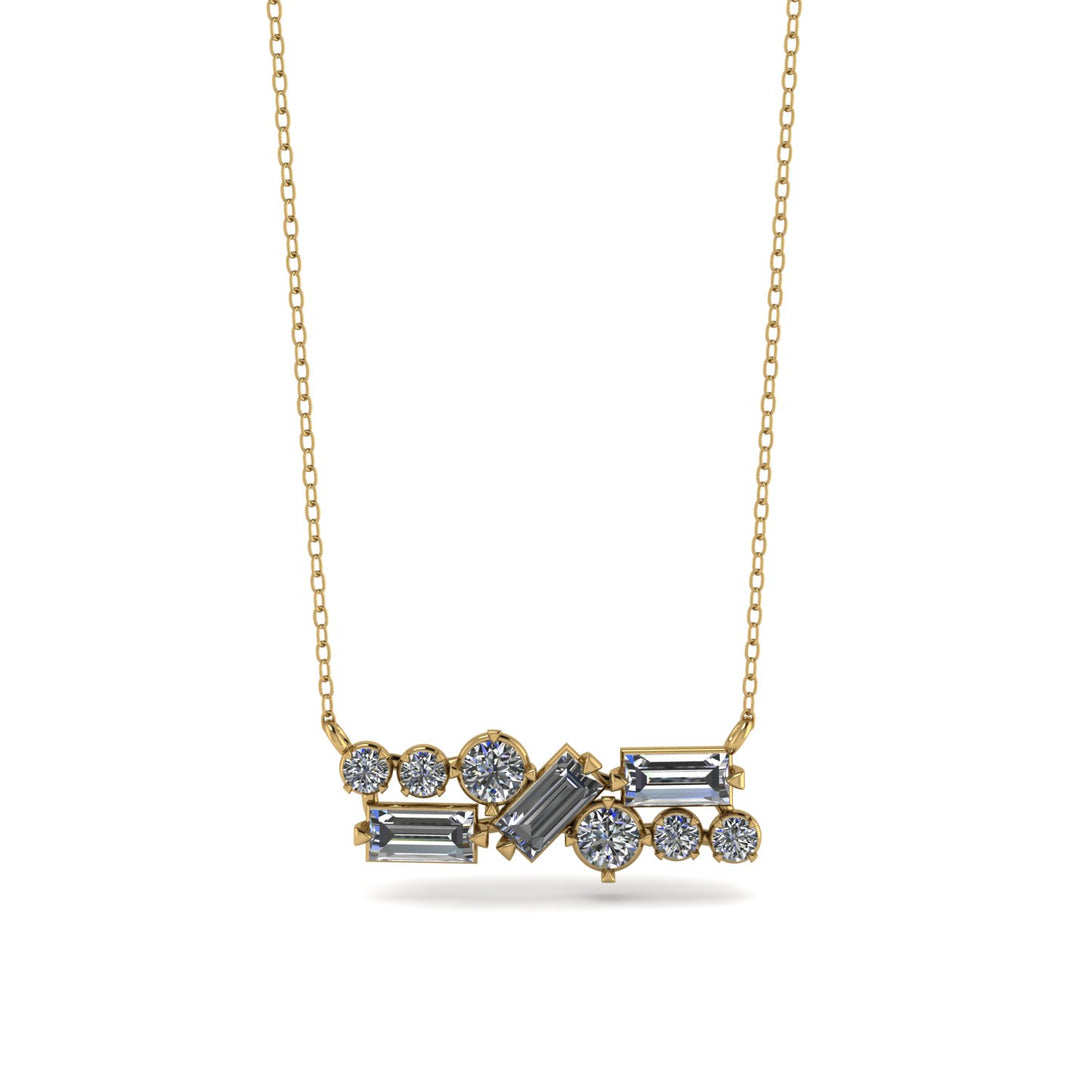 Diamond Baguette Necklace Mix - Kinley No. 1