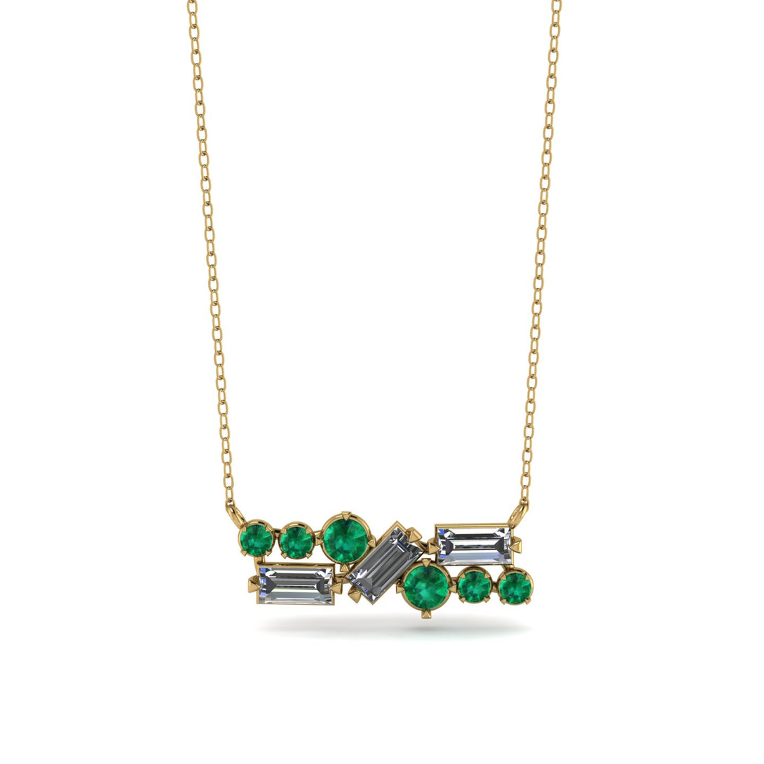 Diamond Baguette Necklace Mix - Kinley No. 4