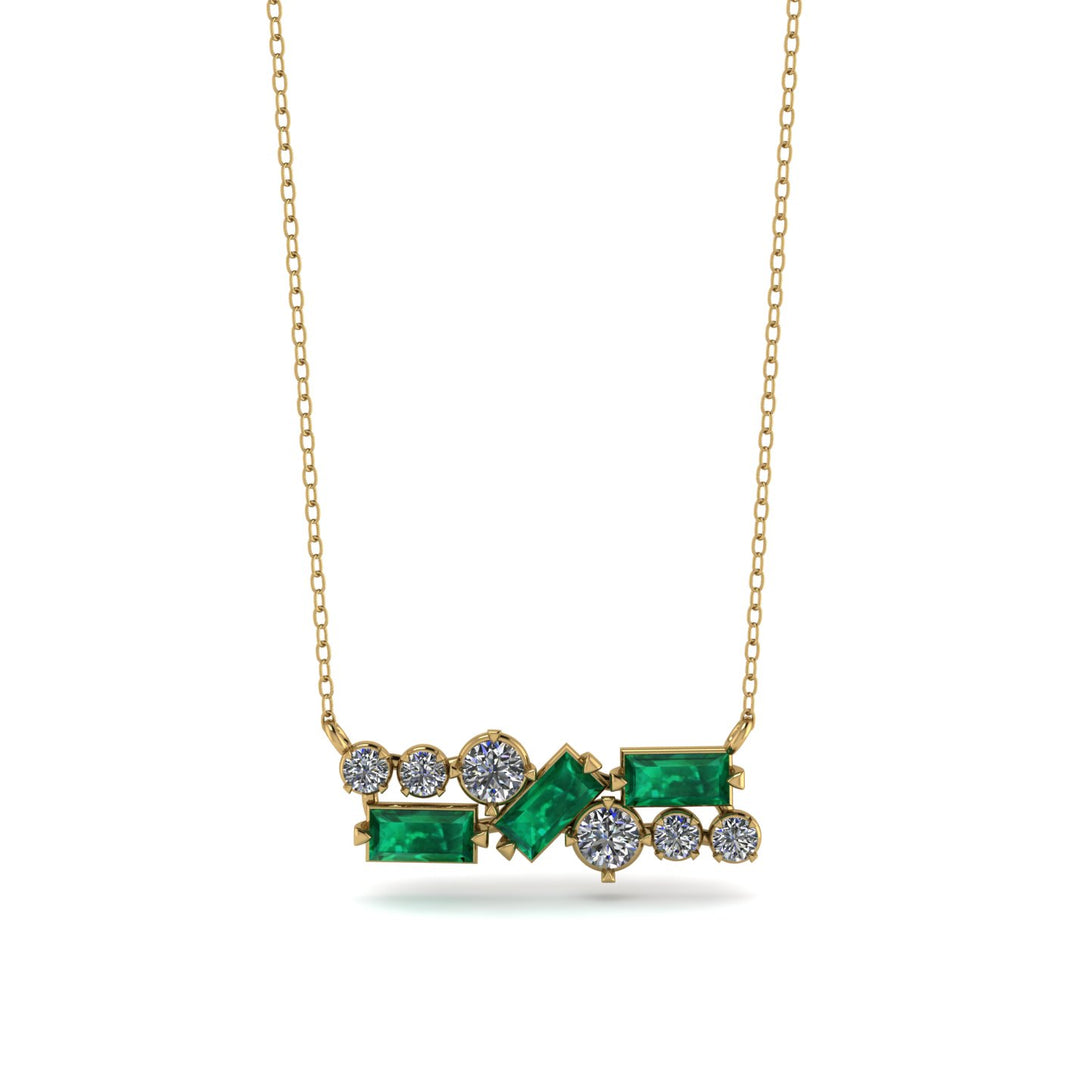 Emerald Baguette Necklace Mix - Kinley No. 16