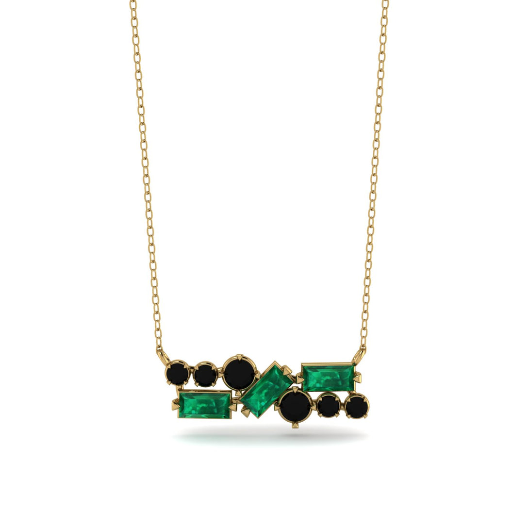 Emerald Baguette Necklace Mix - Kinley No. 22