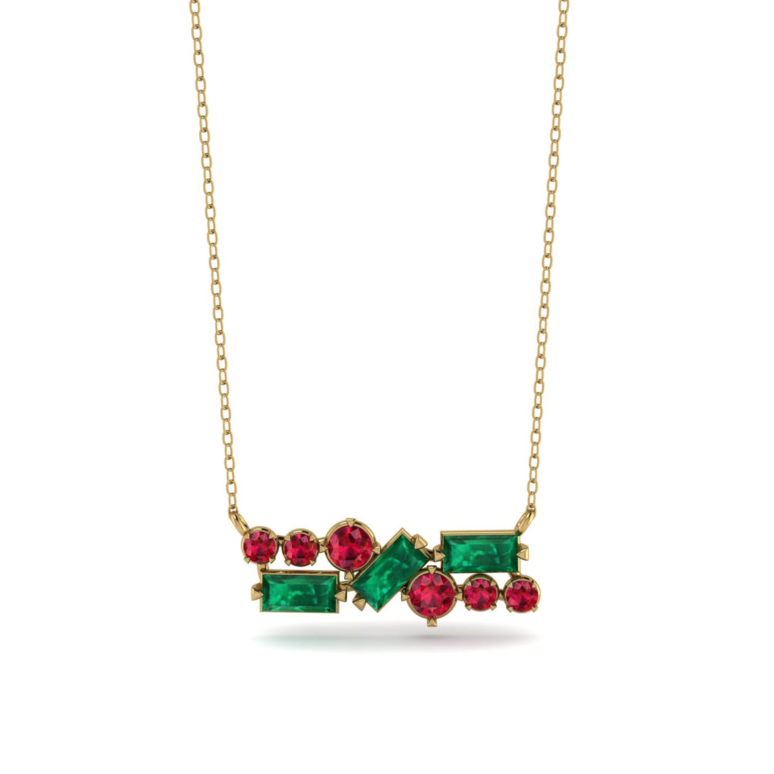 Emerald Baguette Necklace Mix - Kinley No. 25