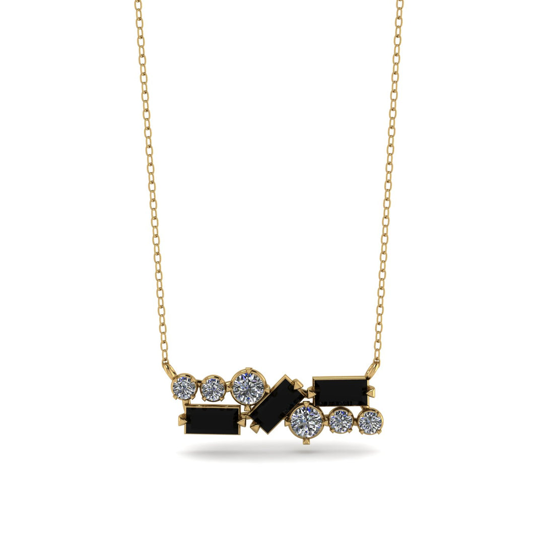Black Diamond Baguette Necklace Mix - Kinley No. 31