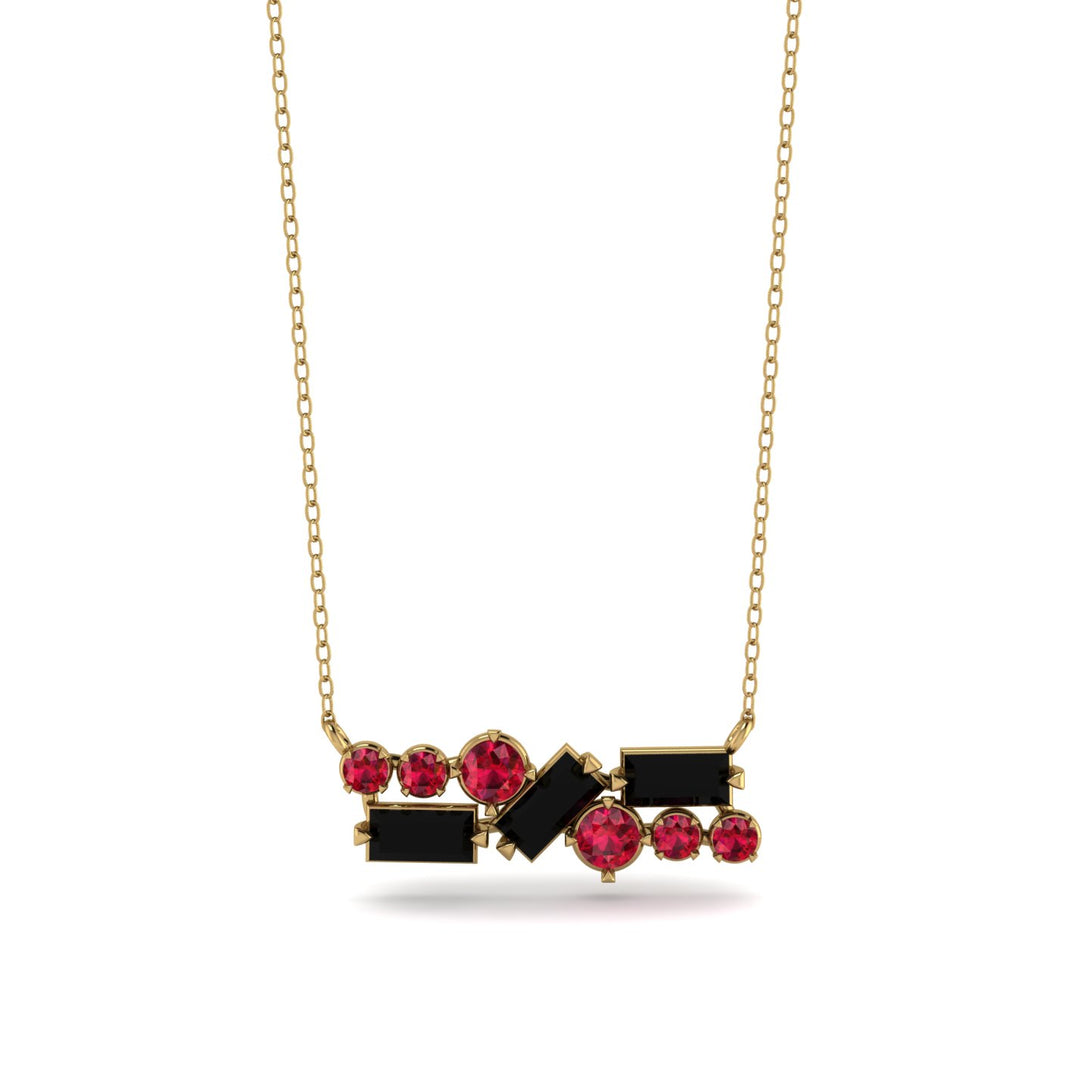 Black Diamond Baguette Necklace Mix - Kinley No. 40