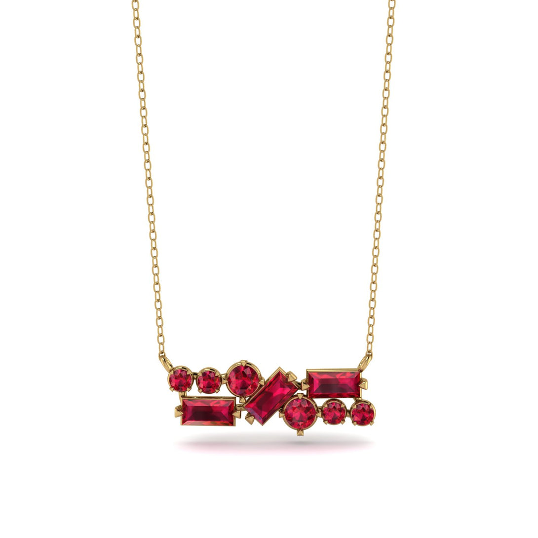 Ruby Baguette Necklace Mix - Kinley No. 55