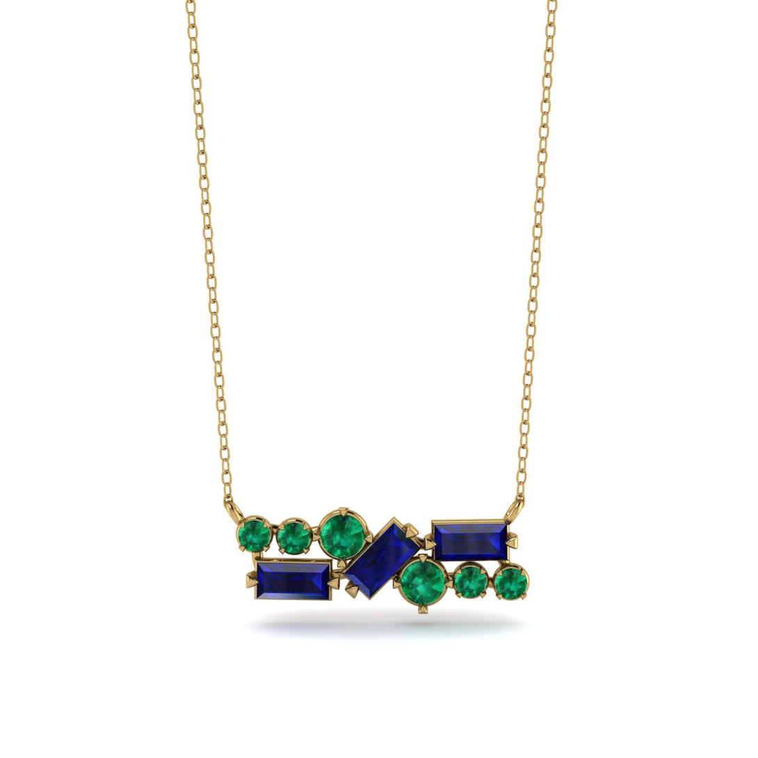 Sapphire Baguette Necklace Mix - Kinley No. 64