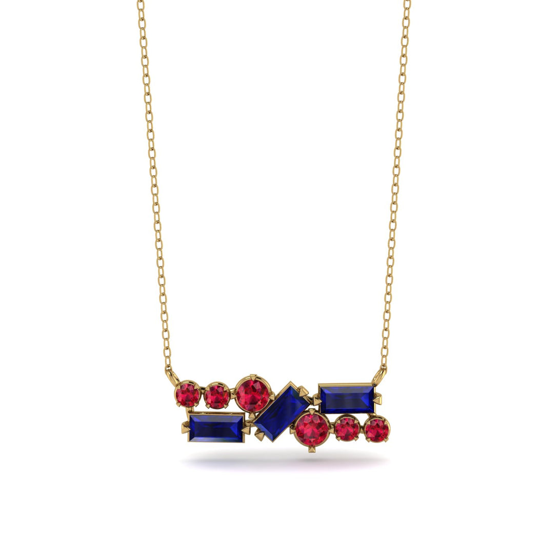 Sapphire Baguette Necklace Mix - Kinley No. 70