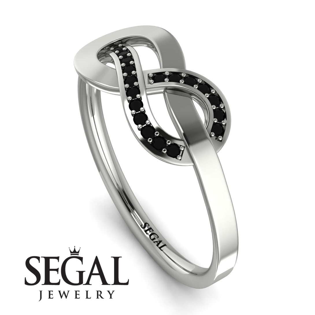 Infinity Yin Yang Black Diamond Ring - Lydia No. 9