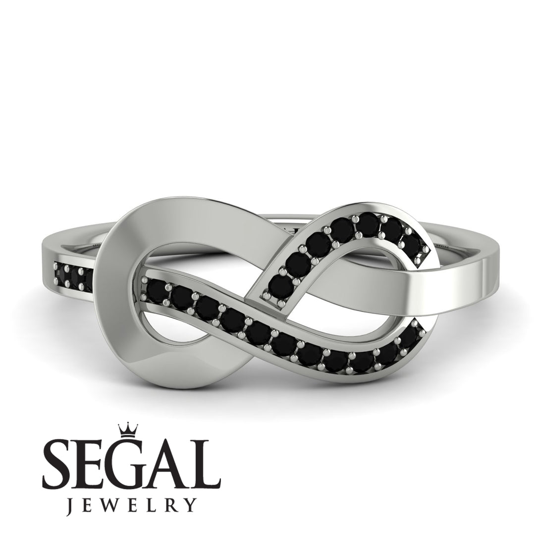 Infinity Yin Yang Black Diamond Ring - Lydia No. 9