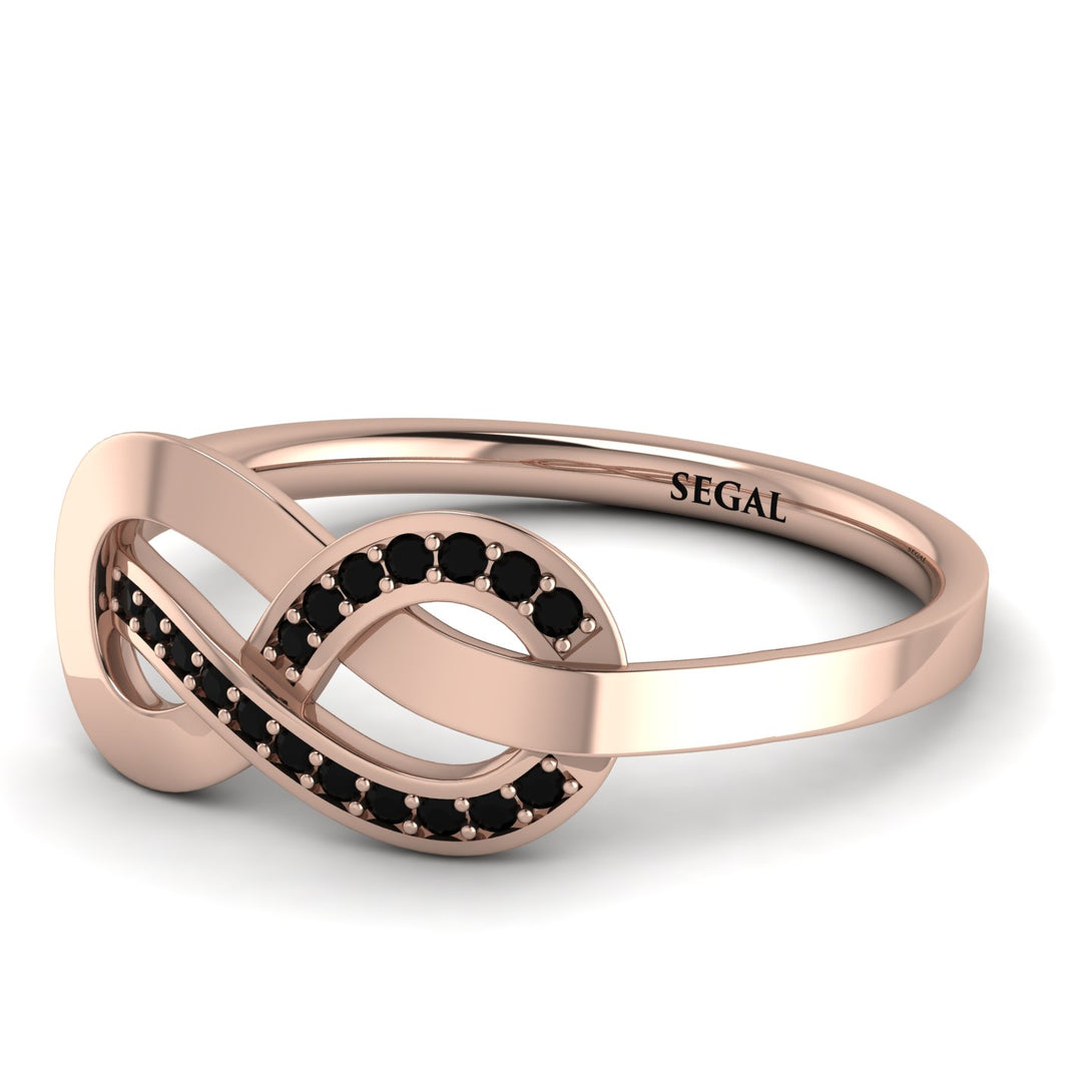 Infinity Yin Yang Black Diamond Ring - Lydia No. 8