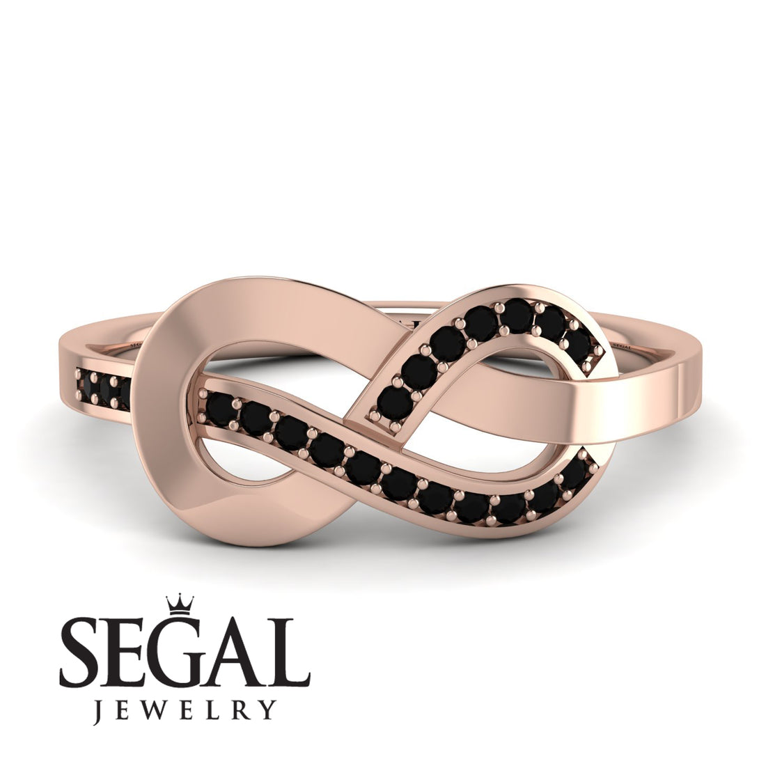 Infinity Yin Yang Black Diamond Ring - Lydia No. 8