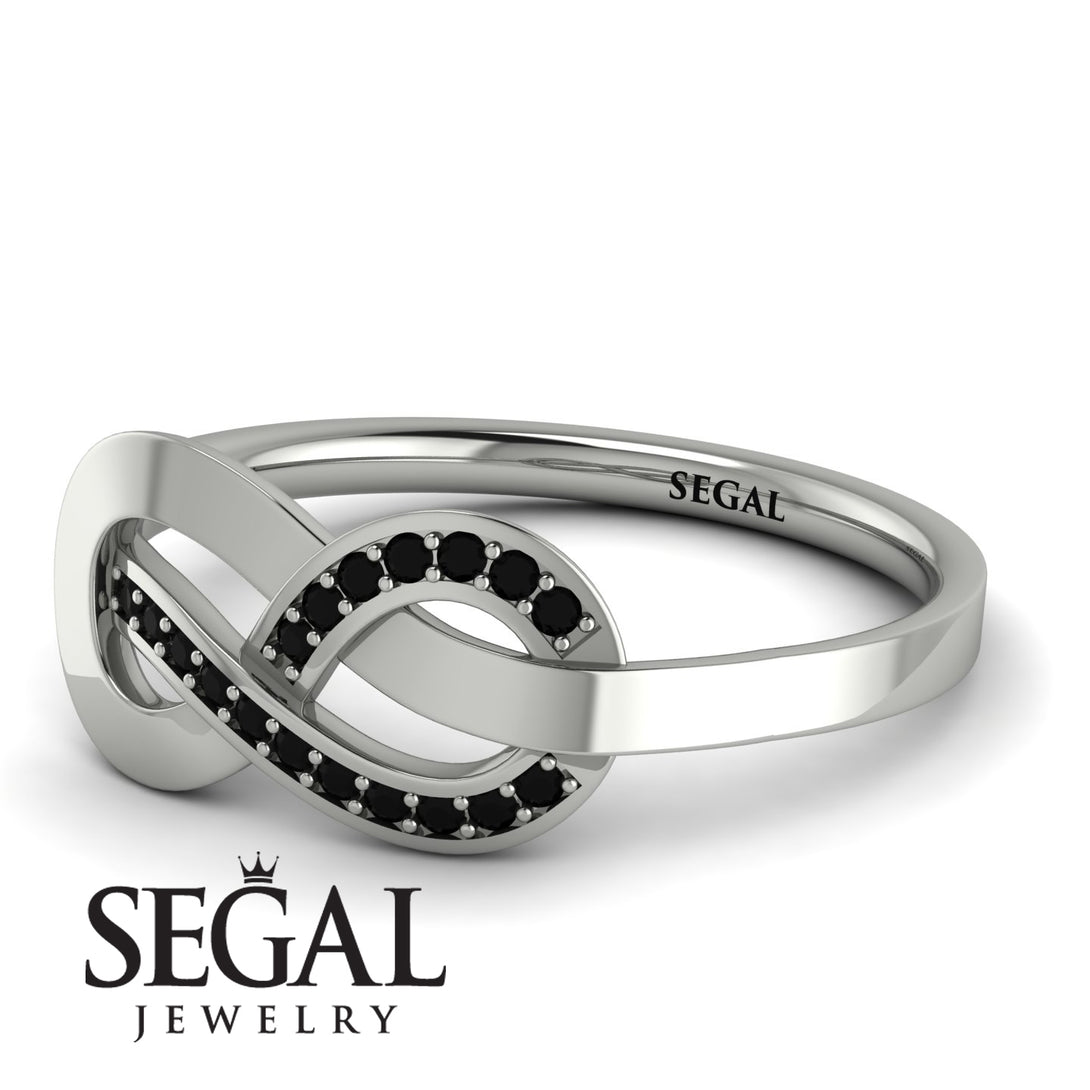 Infinity Yin Yang Black Diamond Ring - Lydia No. 9