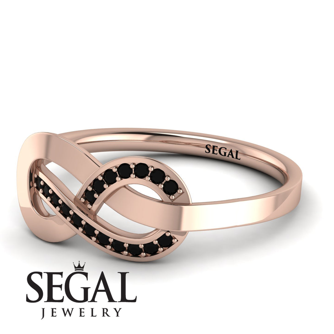 Infinity Yin Yang Black Diamond Ring - Lydia No. 8