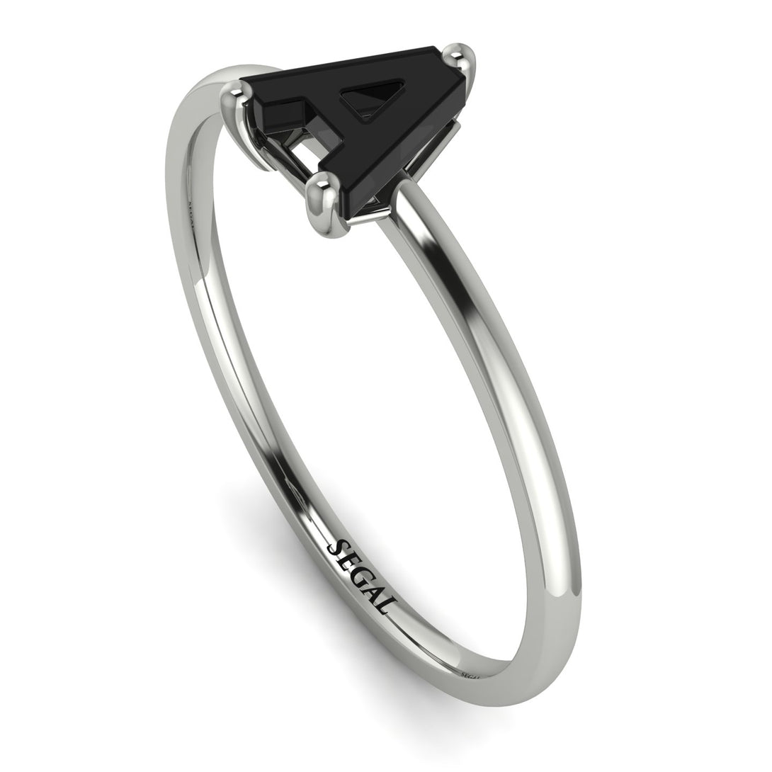 A Letter - Initial White Gold Diamond Ring