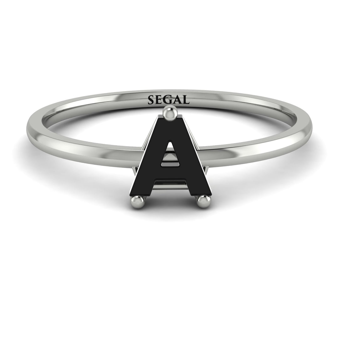 A Letter - Initial White Gold Diamond Ring
