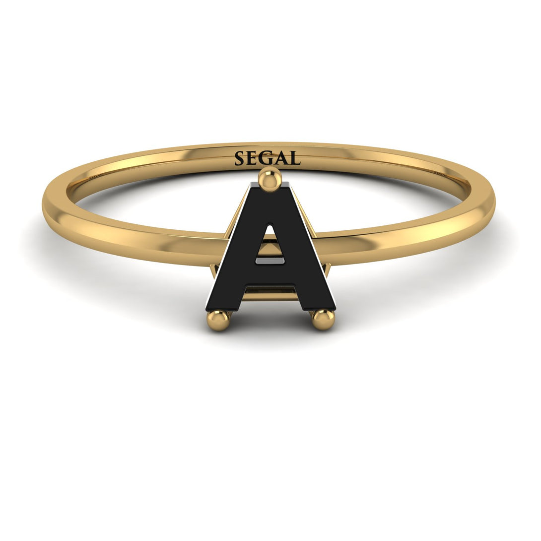 A Letter - Initial Gold Diamond Ring