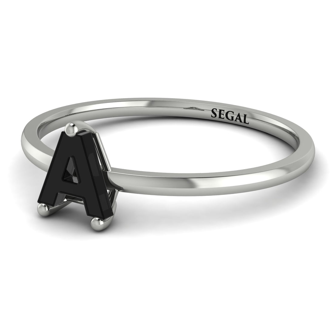 A Letter - Initial White Gold Diamond Ring