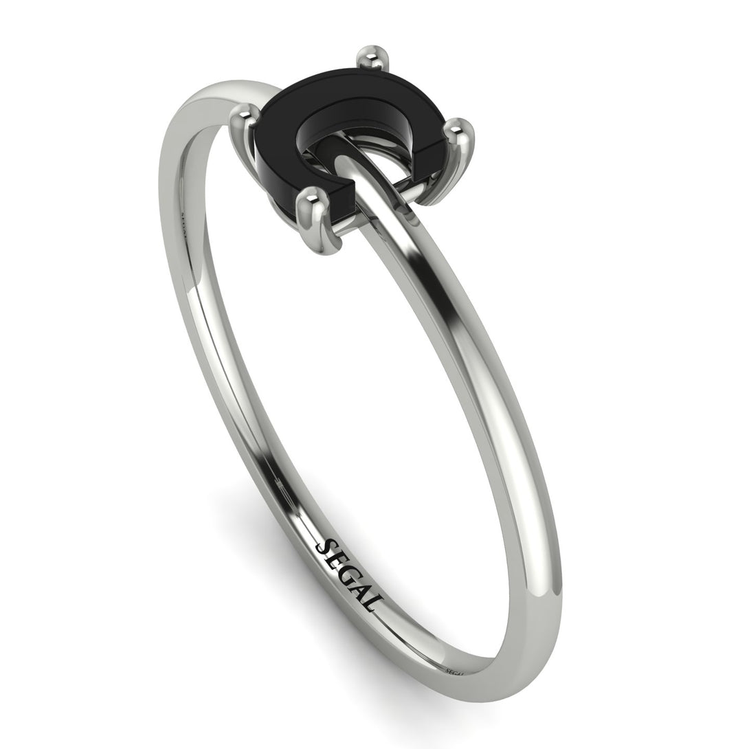 C Letter - Initial White Gold Diamond Ring