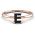 E Letter - Initial Rose Gold Diamond Ring