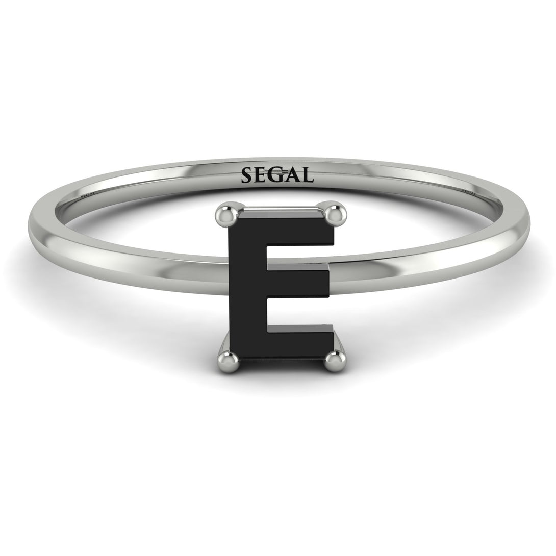 E Letter - Initial White Gold Diamond Ring
