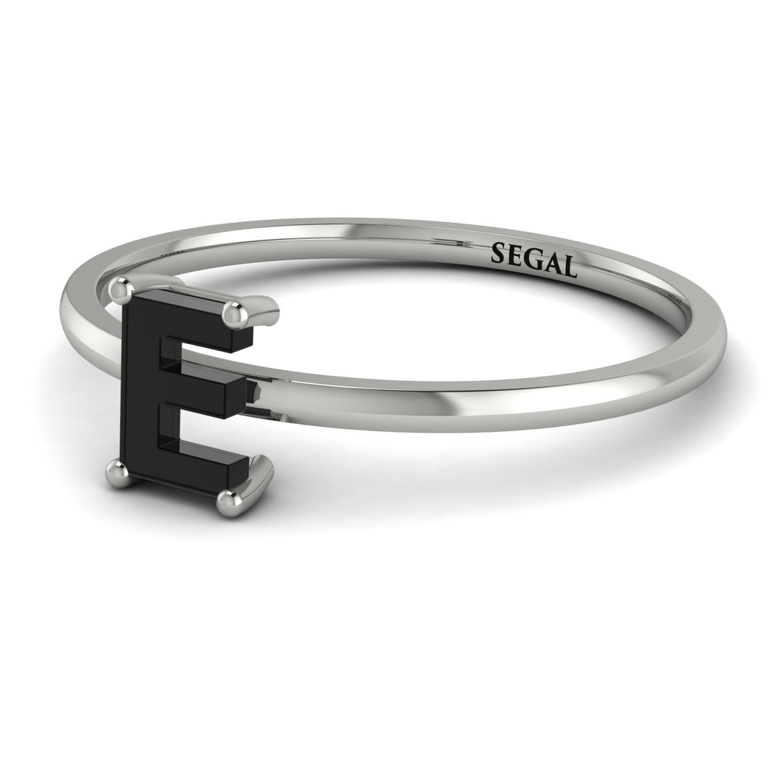 E Letter - Initial White Gold Diamond Ring