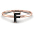 F Letter - Initial Rose Gold Diamond Ring