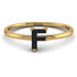 F Letter - Initial Gold Diamond Ring