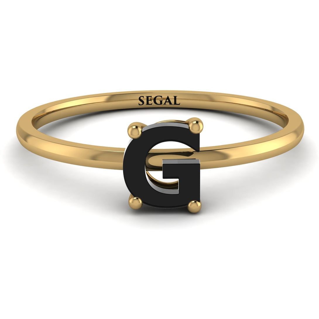 G Letter - Initial Gold Diamond Ring