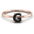 G Letter - Initial Rose Gold Diamond Ring