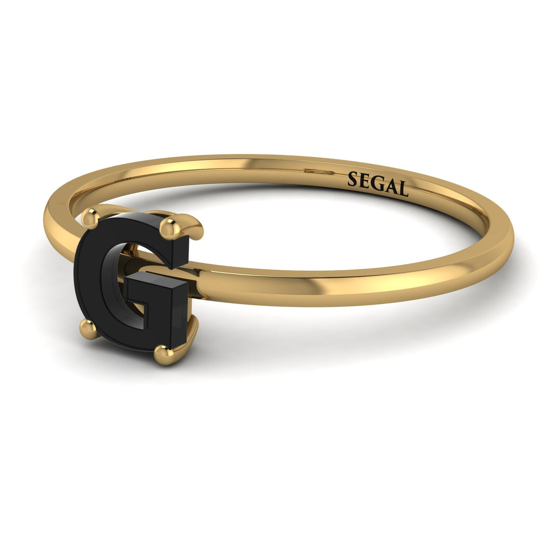 G Letter - Initial Gold Diamond Ring