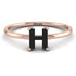 H Letter - Initial Rose Gold Diamond Ring
