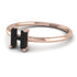H Letter - Initial Rose Gold Diamond Ring