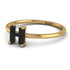 H Letter - Initial Gold Diamond Ring