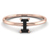 I Letter - Initial Rose Gold Diamond Ring