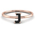 J Letter - Initial Rose Gold Diamond Ring