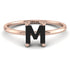 M Letter - Initial Rose Gold Diamond Ring