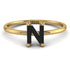 N Letter - Initial Gold Diamond Ring