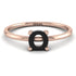 O Letter - Initial Rose Gold Diamond Ring