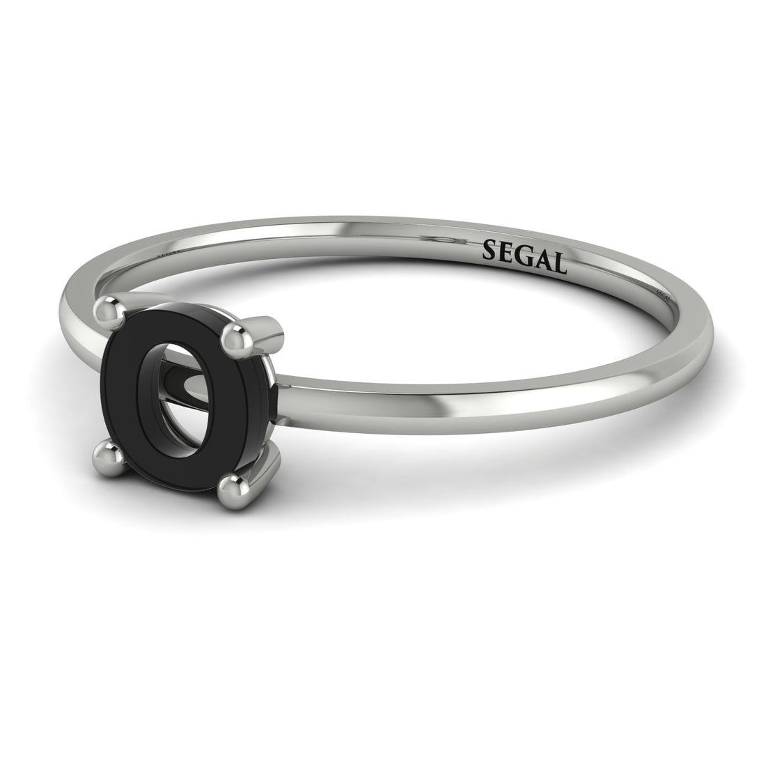 O Letter - Initial White Gold Diamond Ring