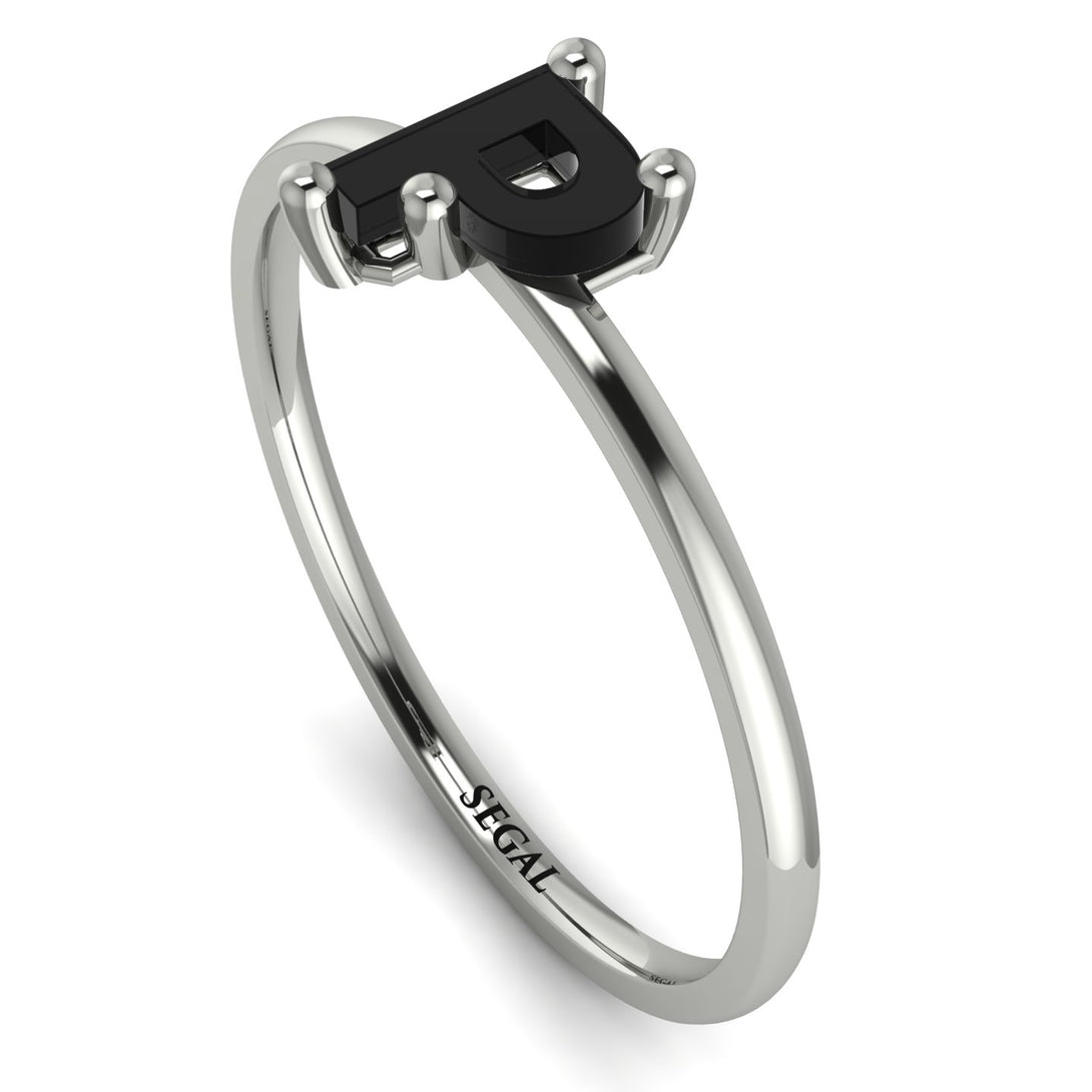 P Letter - Initial White Gold Diamond Ring